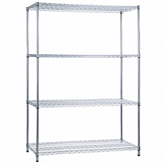 Stationary Adjustable Wire 4 Shelf Linen Rack - 18